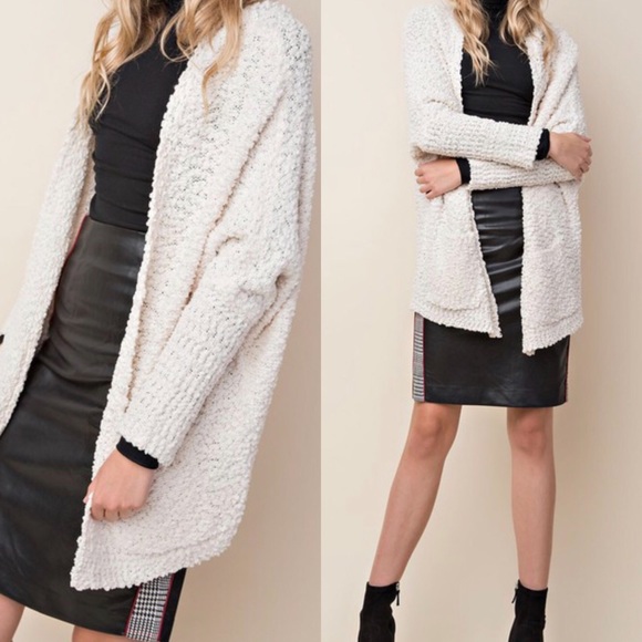 Sweaters - COZY OVERSIZED FUZZY TEDDY CARDIGAN